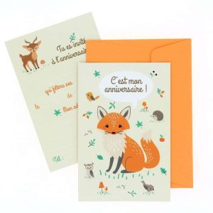 6 cartes d’invitation Animaux de la forêt – Annikids