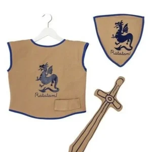 Déguisement kit chevalier beige et bleu roi en coton – Ratatam