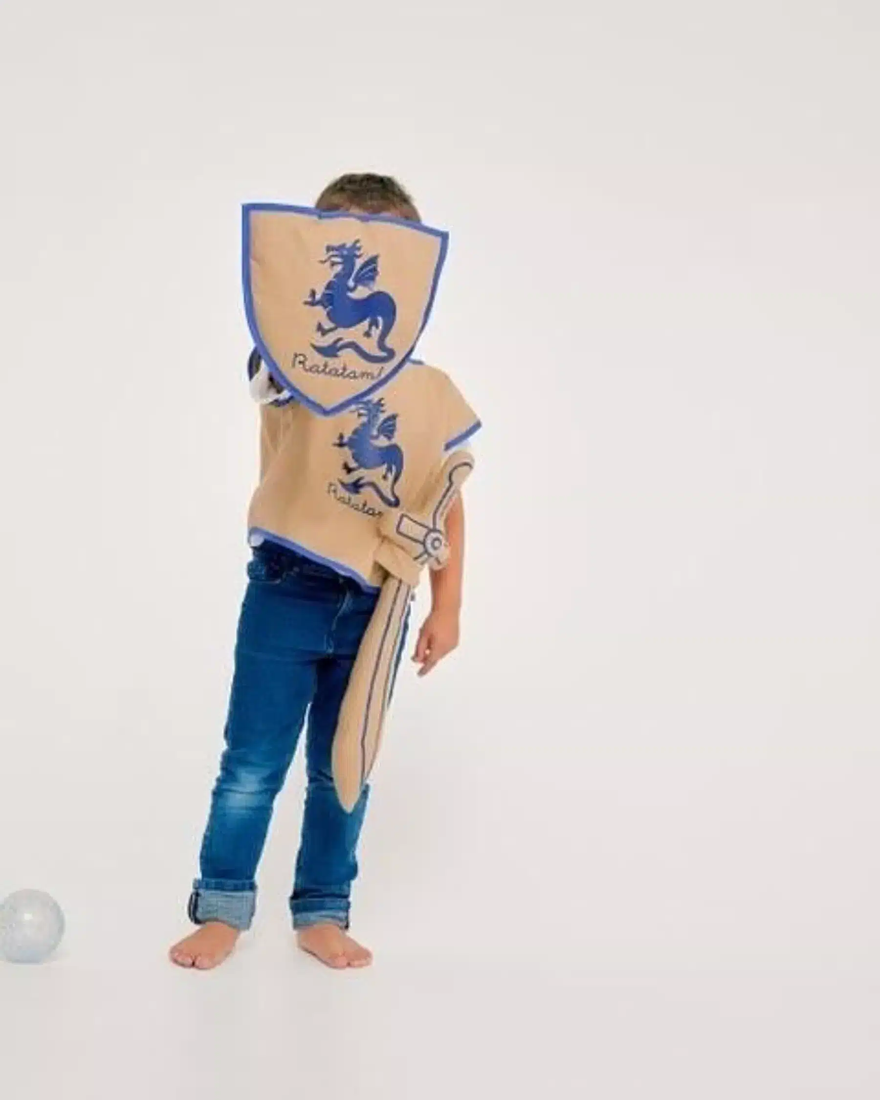Déguisement kit chevalier beige et bleu roi en coton – Ratatam – Image 2