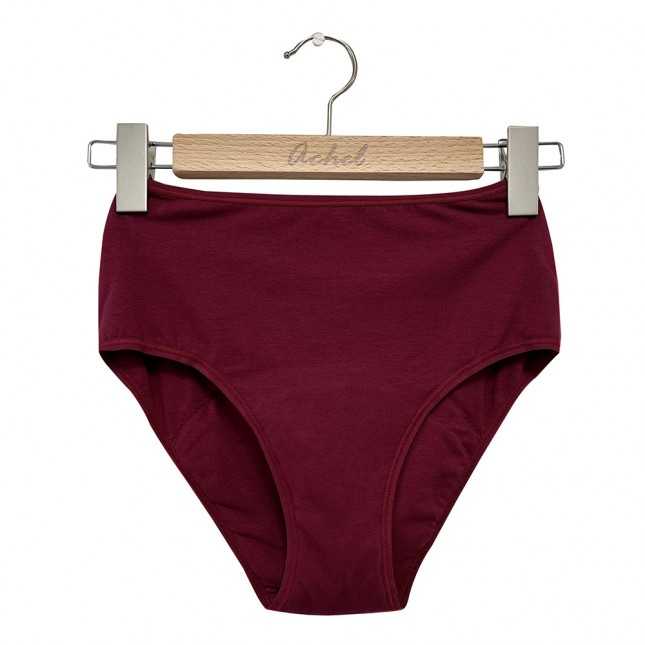 Culotte menstruelle taille haute – XS – Grenat – Lemahieu – Image 4