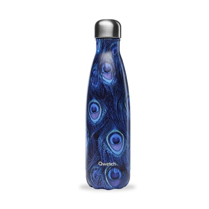 Gourde isotherme Qwetch 500ml Paon Bleu