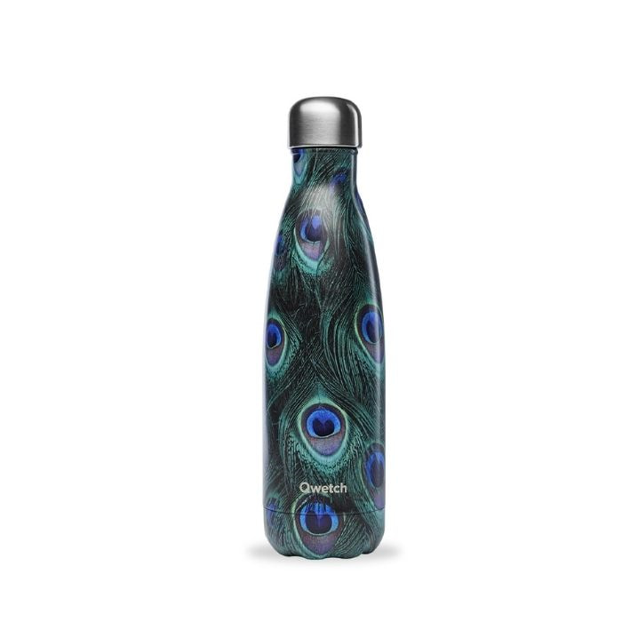 Gourde isotherme Qwetch 500ml Paon Vert – Image 2