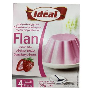Poudre pour flan – Arôme fraise – Idéal – 50 g