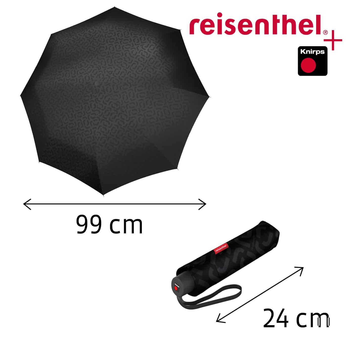 Parapluie Pocket Classic – Signature Black Hot Print – REISENTHEL – Image 3
