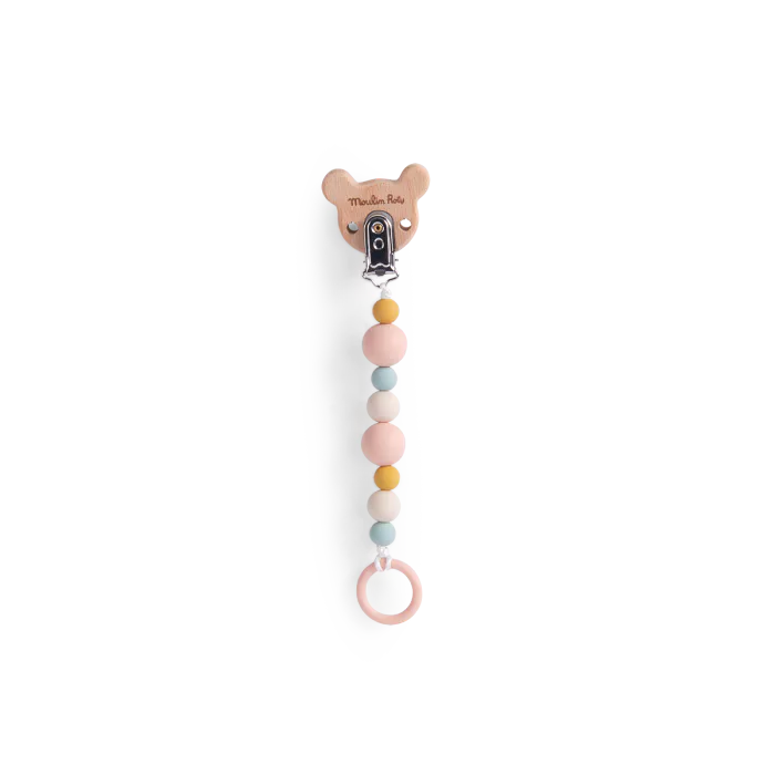 Attache-tétine bois et silicone Souris La petite école de danse – Moulin Roty – Image 2