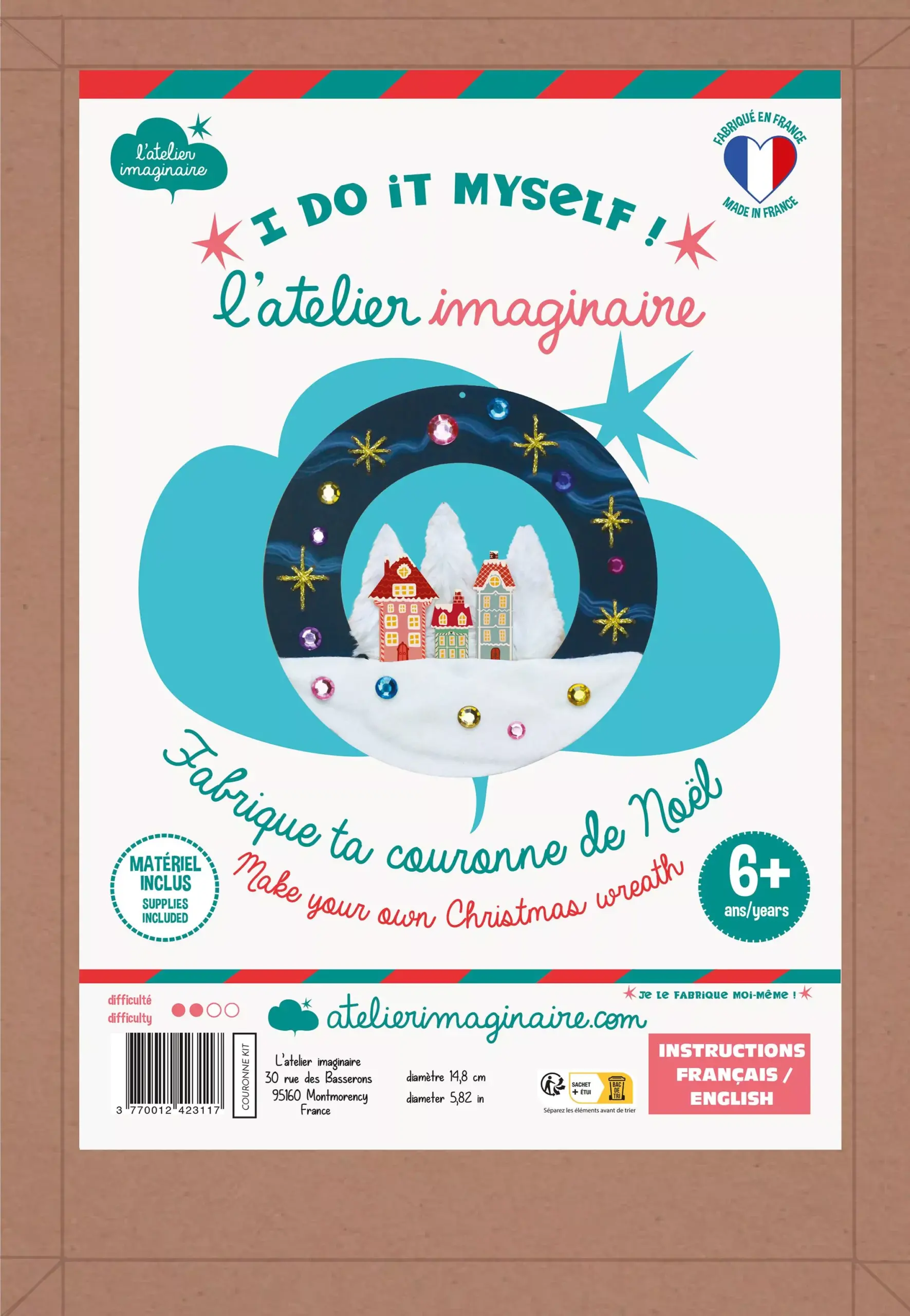 Kit créatif Couronne de Noël – L’atelier imaginaire
