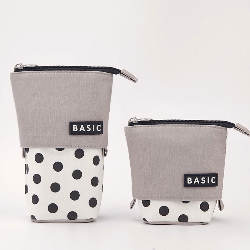 Trousse Rétractable Pois – Noire – Image 2