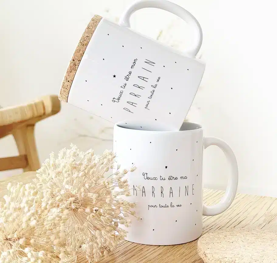 Mug Veux-tu être mon parrain ? – Marcel et Lily – Image 4