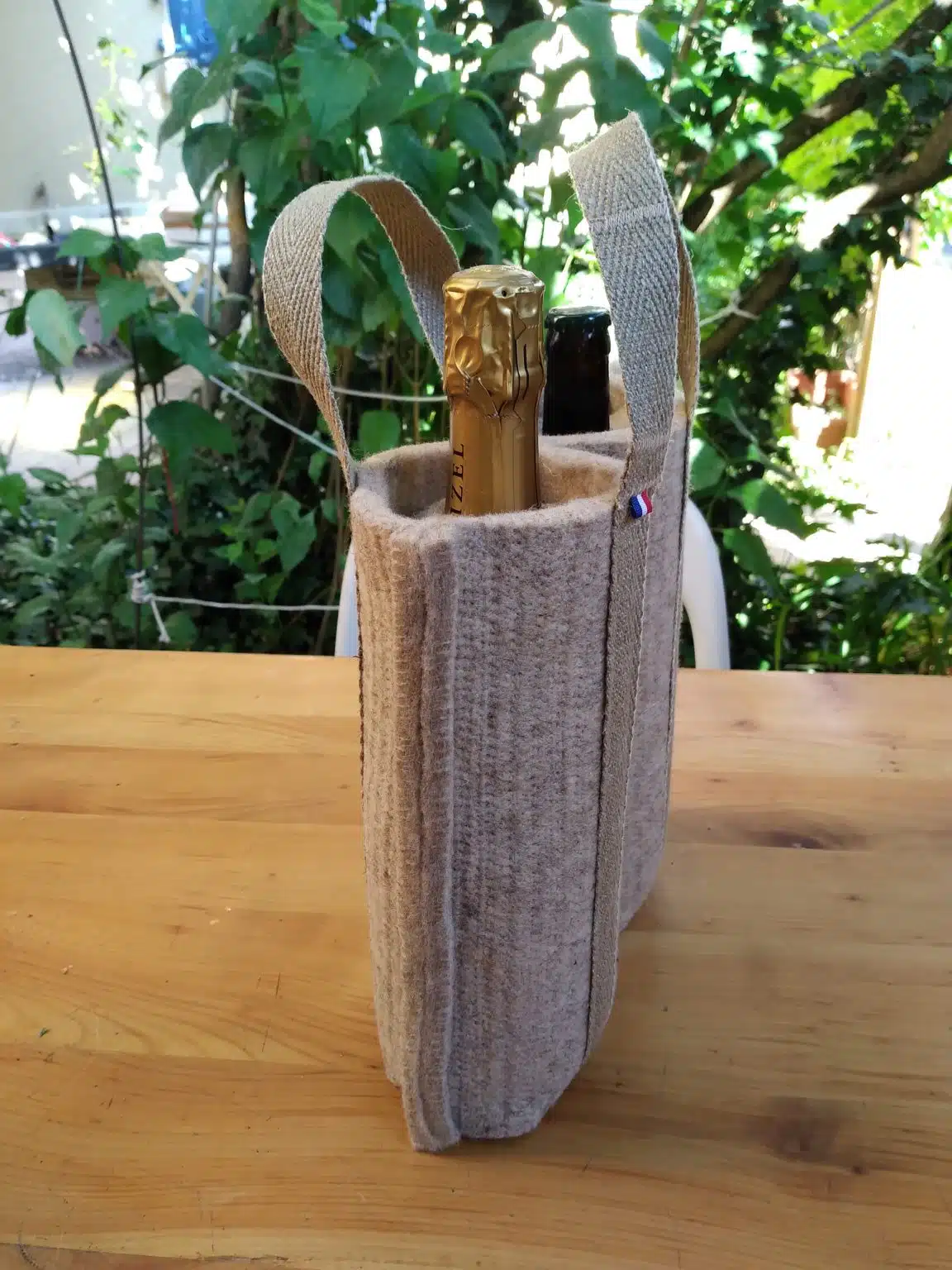 Sac isotherme Duo pour bouteilles – 0,5 à 1 L – Laine française – Ecocotte – Image 3