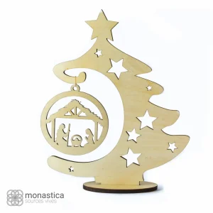 Sapin avec boule crèche 2 tailles  – Ac Vivant