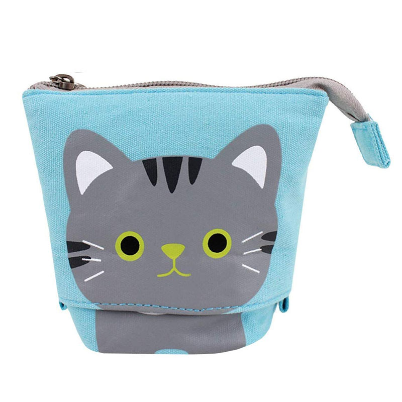 Trousse Pop Up Pot à Crayon Chat Bleu – Image 3